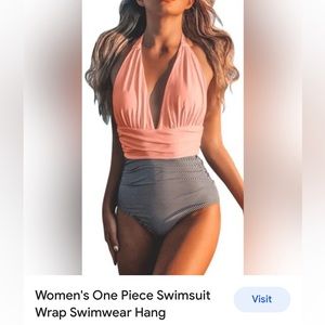 Swimwear Halter Color block